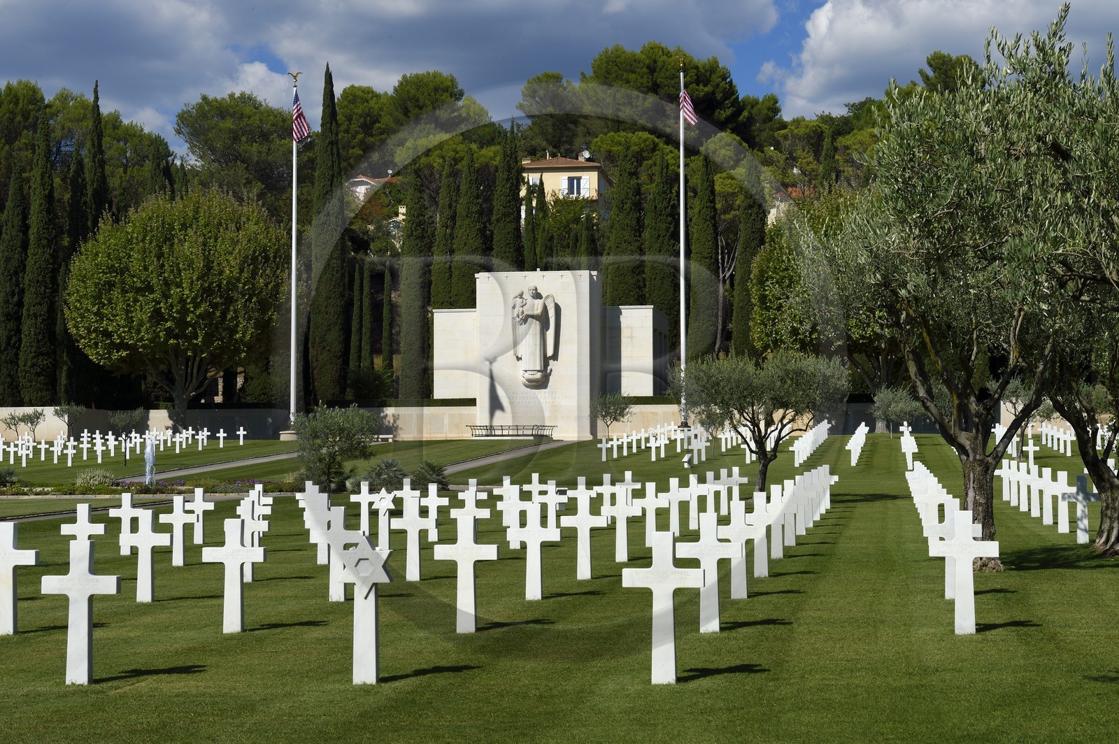 France, Var (83), le Cimetière américain de Draguignan qui honore le débarquement allié du 15 aout 1944