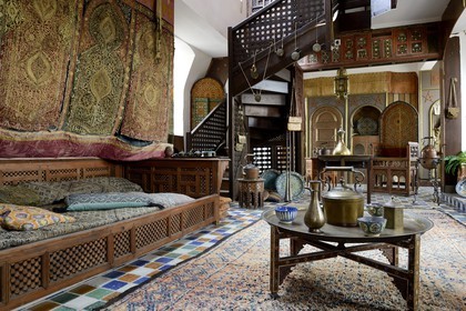 France, Meurthe-et-Moselle (54), pays du Saintois, Thorey-Lyautey, chateau du maréchal Hubert Lyautey, le salon marocain