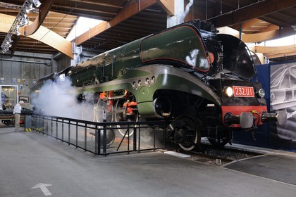 France, Haut-Rhin (68), Mulhouse, le musée Cité du train, locomotive à vapeur