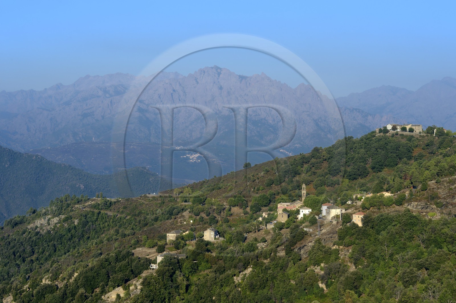 France, Haute-Corse (2B), Castagniccia, village de Morosaglia (Merusaglia), Pasquale Paoli fils de Hyacinthe Paoli général en chef de la nation corse, y naquit le 6 avril 1725 au hameau de Stretta