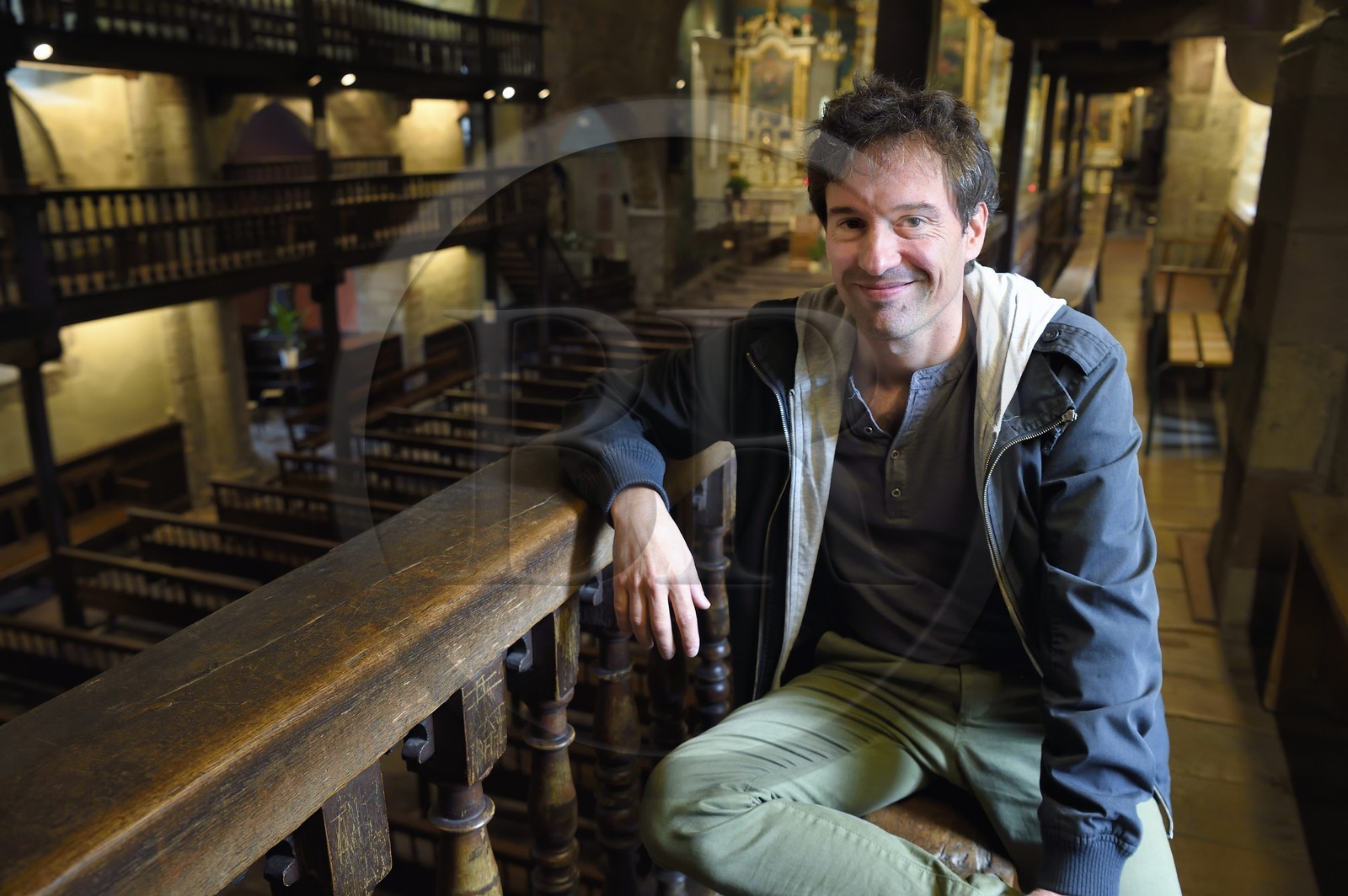 France, Pyrénées-Atlantiques (64), Pays-Basque, Saint-Etienne-de-Baïgorry, église Saint-Etienne, l'historien Antton Curutcharry