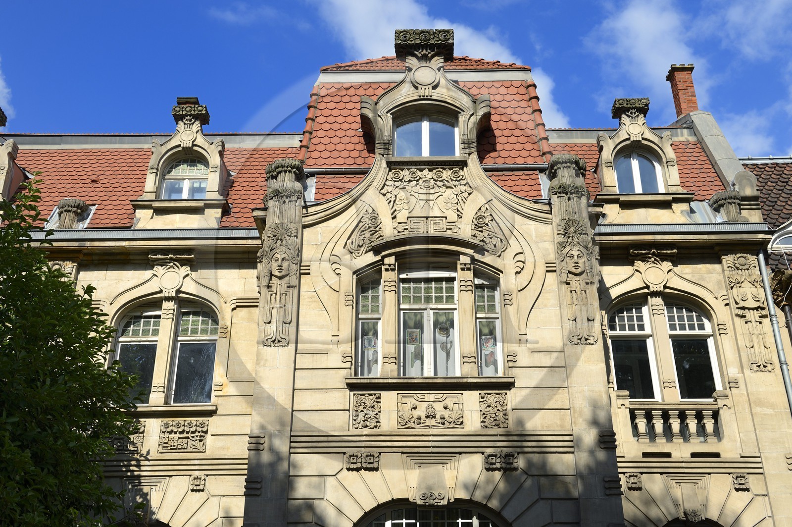 France, Moselle (57), Metz, quartier impérial, villa Jugendstil sur l'avenue Foch