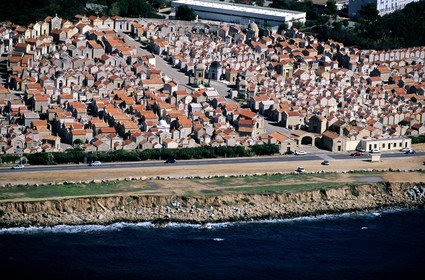 France, Corse-du-Sud (2A), Ajaccio, cimetière marin (vue aérienne)