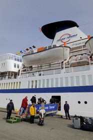 Islande, Reykjavik, embarquement à bord du bateau de croisière Princess Danaé