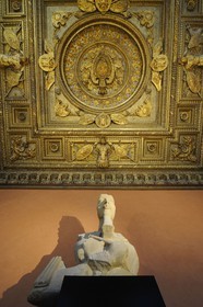 France, Paris (75), musée du Louvre, département des Antiquités égyptiennes, le roi Aménophis IV-Akhénaton  et le plafond de la Chambre des Parades