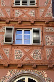 France, Bas-Rhin (67), Bouxwiller, maison à pans de bois dans la Grande rue
