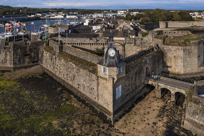 France, Finistère (29), la Cornouaille, Concarneau, la ville close (vue aérienne)