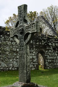 Royaume-Uni, Ecosse, Hébrides intérieures, Ile de Islay, kildalton church sur la côte Est, la Kildalton Cross (croix celtique de Kildalton) sculpté probablement dans la seconde moitié du VIIIème siècle