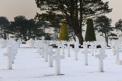 France, Calvados (14), Colleville-sur-Mer, plage du débarquement de Omaha Beach, cimetière américain