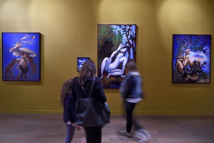 France, Paris (75), quartier du Marais, le musée de la Chasse et de la Nature dans l’hôtel de Guénégaud, exposition Diane et Actéon des oeuvres du peintre Gérard Garouste