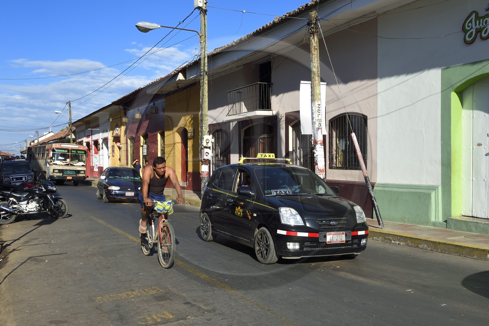 Nicaragua, Leon, la rue Ruben Dario dans le centre historique