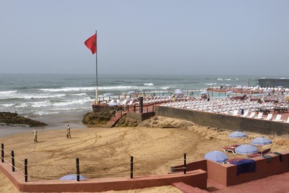 Maroc, Casablanca, plage privée de La Corniche