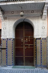 Maroc, Haut-Atlas, Marrakech, ville impériale, Médina classée Patrimoine Mondial de l'UNESCO, porte d'entrée d'un riad
