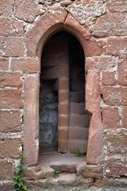 France, Bas-Rhin (67), Parc naturel régional des Vosges du Nord, Niedersteinbach, foret domaniale de Steinbach, ruines du chateau de Wasigenstein