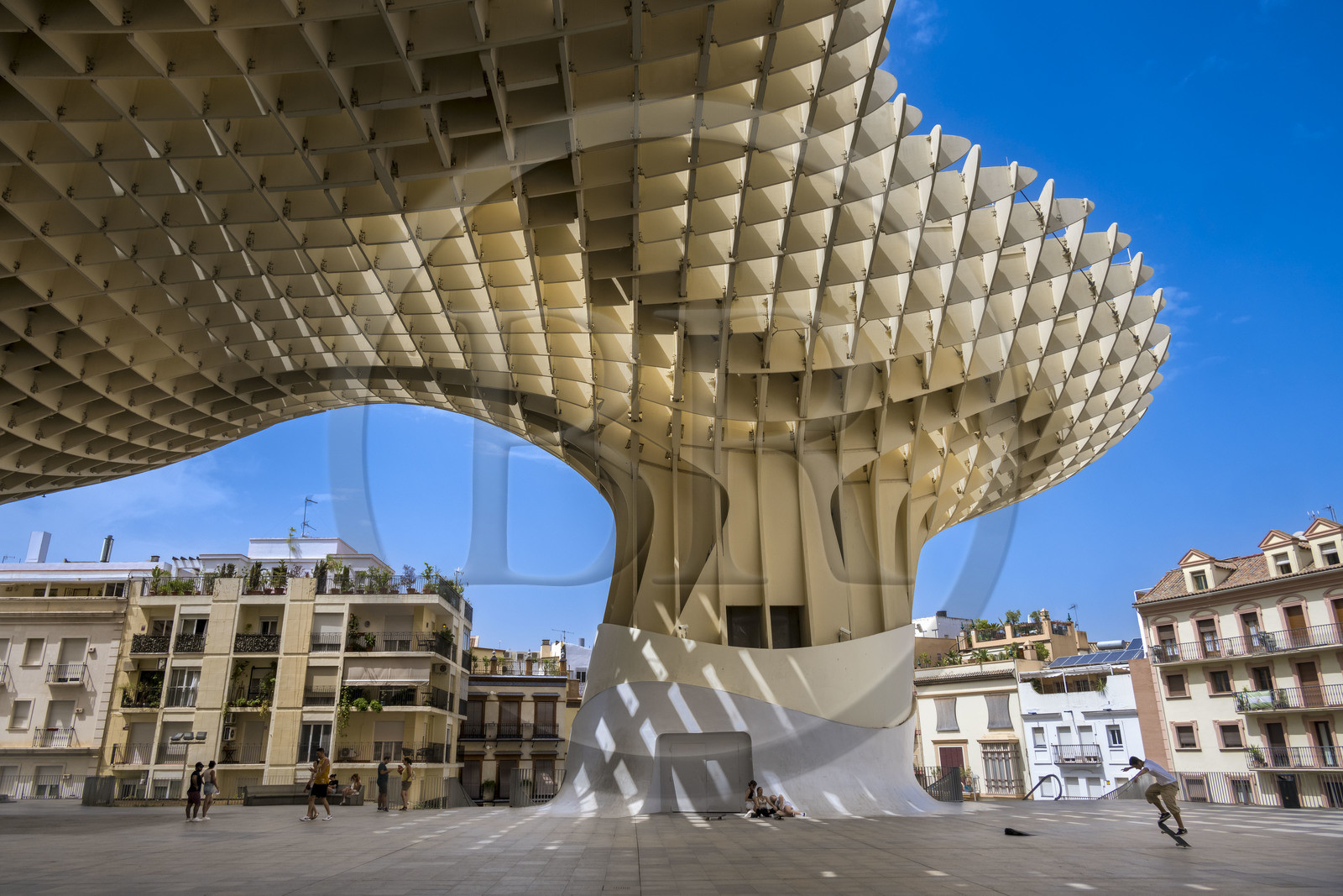 Espagne, Andalousie, Séville, Plaza de la Encarnacion - Plaza Mayor, Metropol Parasol ou Setas de Sevilla (construit en 2011) par l'architecte  Jurgen Mayer-Hermann