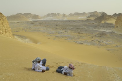 Egypte, désert libyque, le Désert Blanc à Agabat entre Bahareya et Farafra