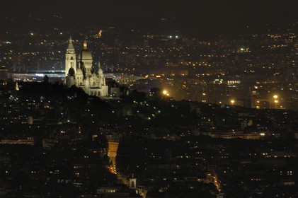France, Paris (75), la Butte Montmartre de nuit