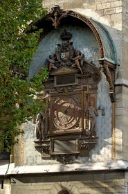 France, Paris (75), Ile de la Cité, horloge de la Conciergerie dans le Palais de Justice