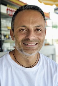 France, Var (83), Toulon, plage du Mourillon, restaurant Il Parasole, le directeur et chef Marco Casolla