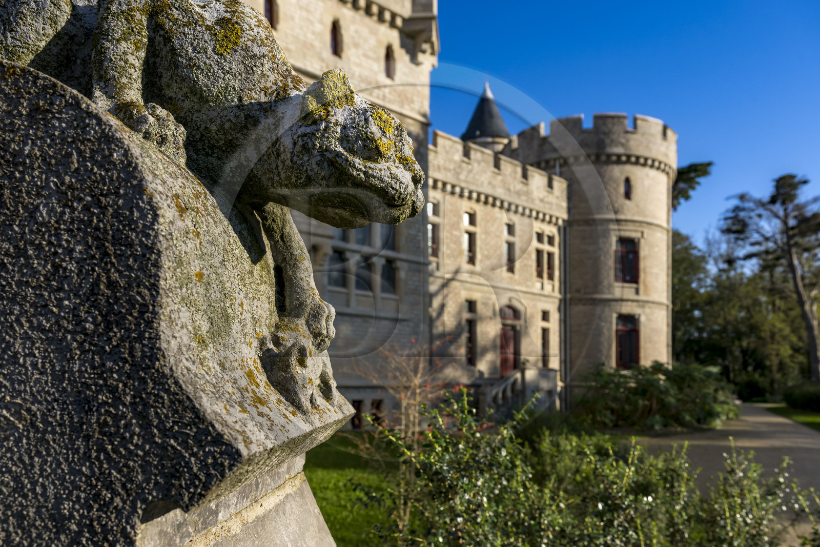 France, Pyrénées-Atlantiques (64), la côte du Pays-Basque, Hendaye, chateau d'Abbadia construit en 1870 par Eugène Viollet-le-Duc pour Antoine d'Abbadie d'Arrast