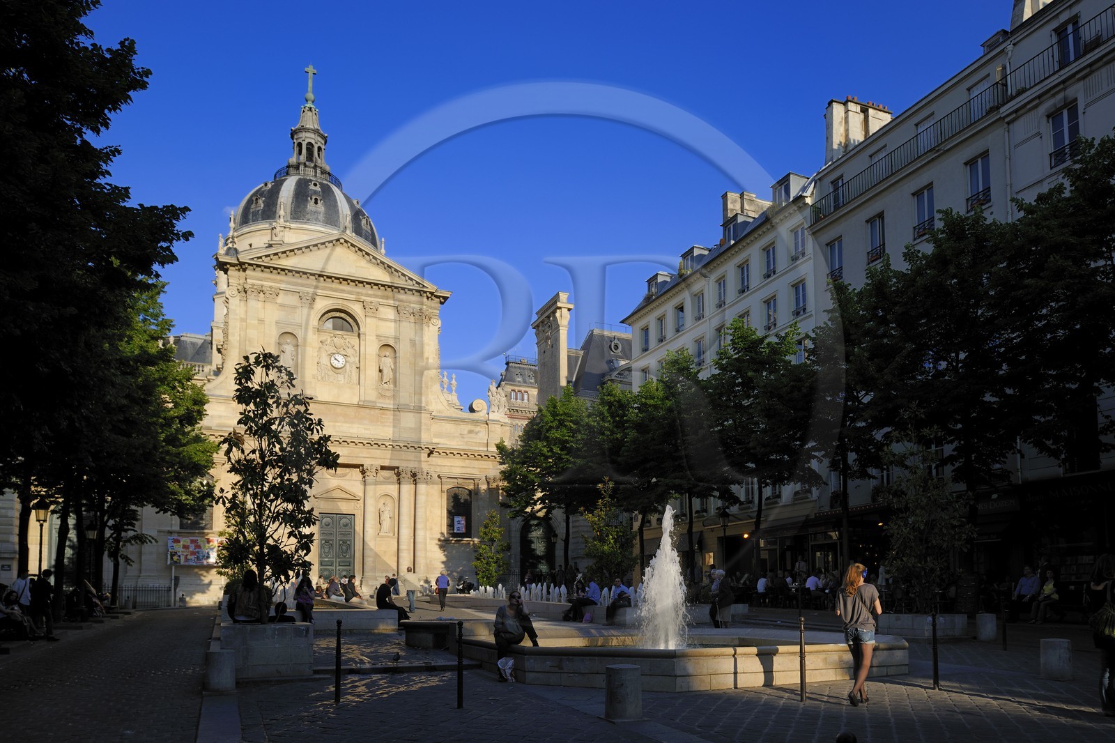 France, Paris (75), Quartier Latin, place de la Sorbonne avec la chapelle de la Sorbonne
