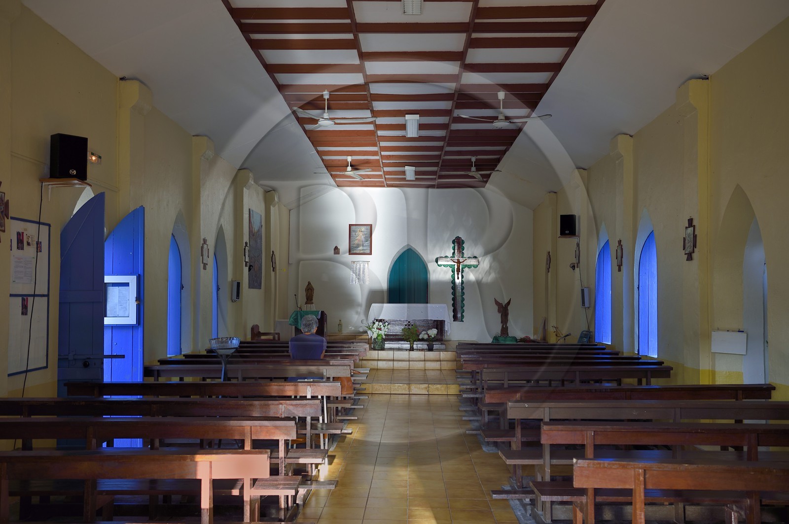 France, Ile de Mayotte, Petite-Terre, Dzaoudzi le centre administratif de Mayotte, église Saint Michel de Petite Terre