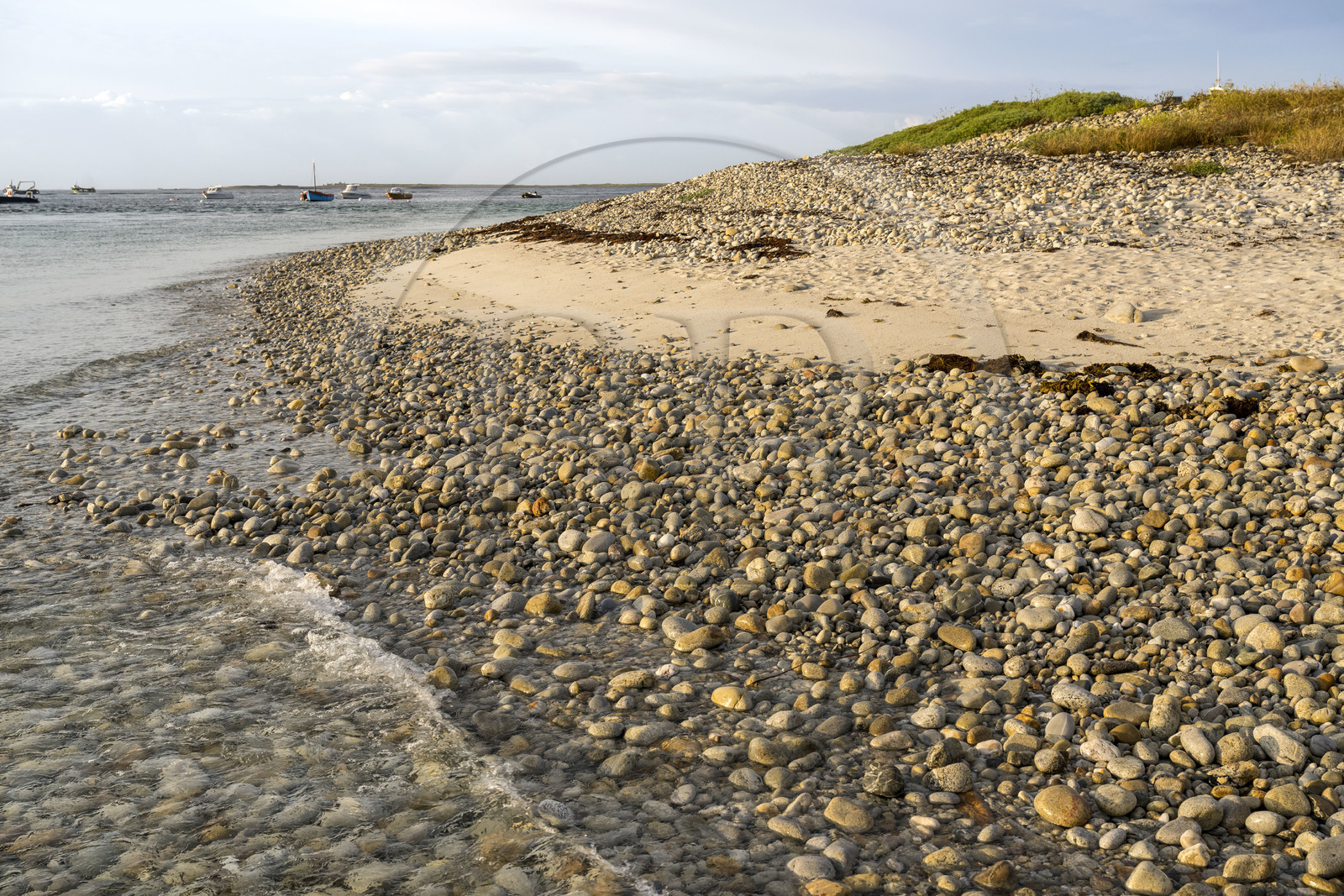 France, Finistère (29), Mer d'Iroise, Ile de Molène, la plage du port