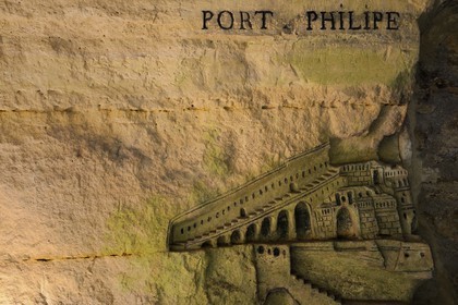 France, Paris (75), les catacombes, sculpture de Port-Mahon