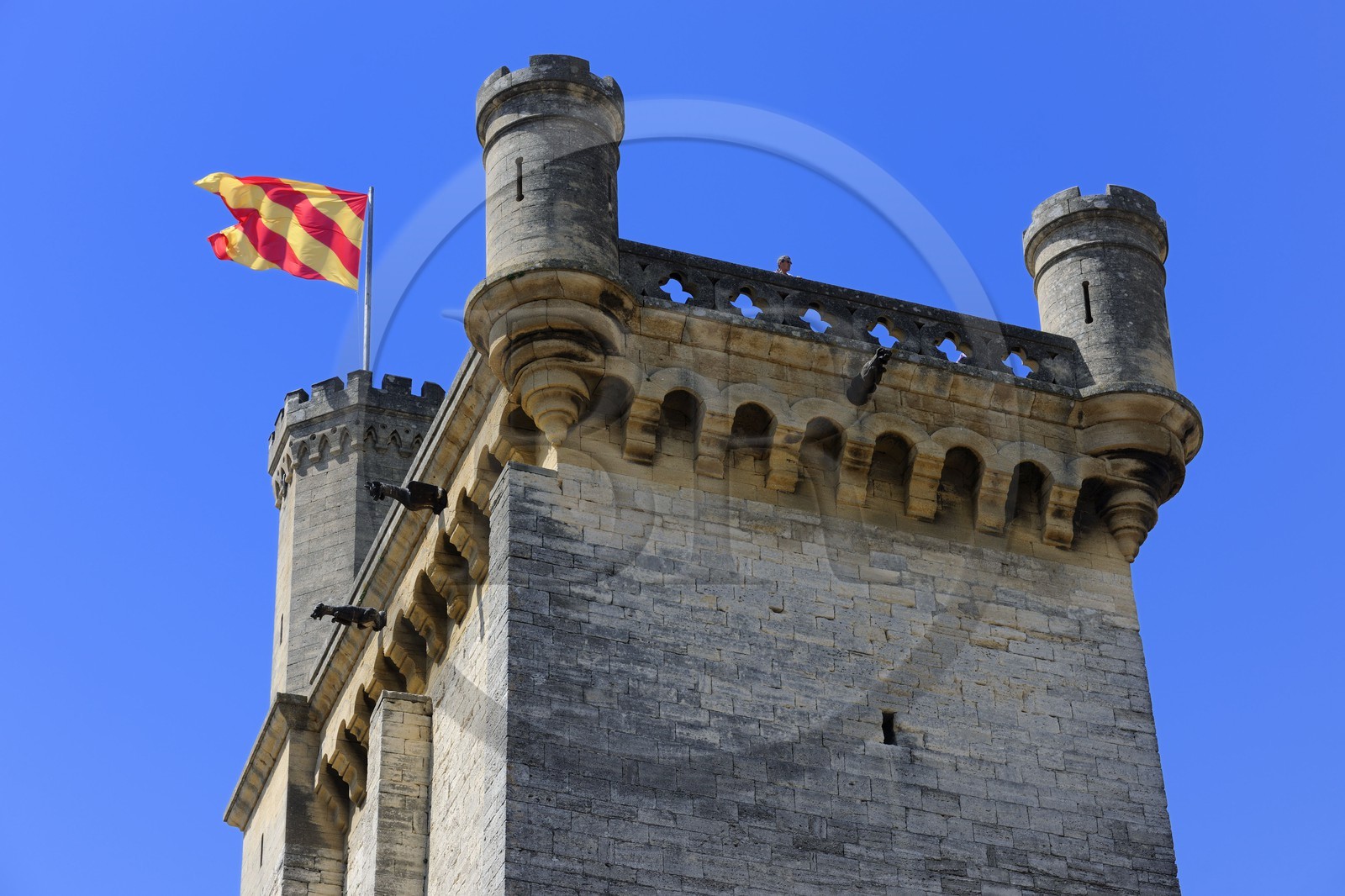 France, Gard (30), Uzès, classée ville d'art et d'histoire, château Ducal dit le Duché d'Uzès, classé monument historique, la Tour Bermonde