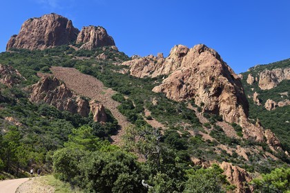 France, Var (83), Agay commune de Saint-Raphaël, massif de l'Estérel, Massif du Cap Roux