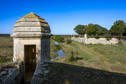 France, Charente-Maritime (17), Saintonge, Marennes-Hiers-Brouage, citadelle de Brouage, labellisé Les Plus Beaux Villages de France, les remparts batis de 1630 à 1640 sont munis d'échauguettes