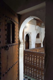 Maroc, Haut-Atlas, Marrakech, ville impériale, Médina classée Patrimoine Mondial de l'UNESCO, la Medersa Ali Ben Youssef (école coranique) abritait autrefois 900 étudiants et enseignants