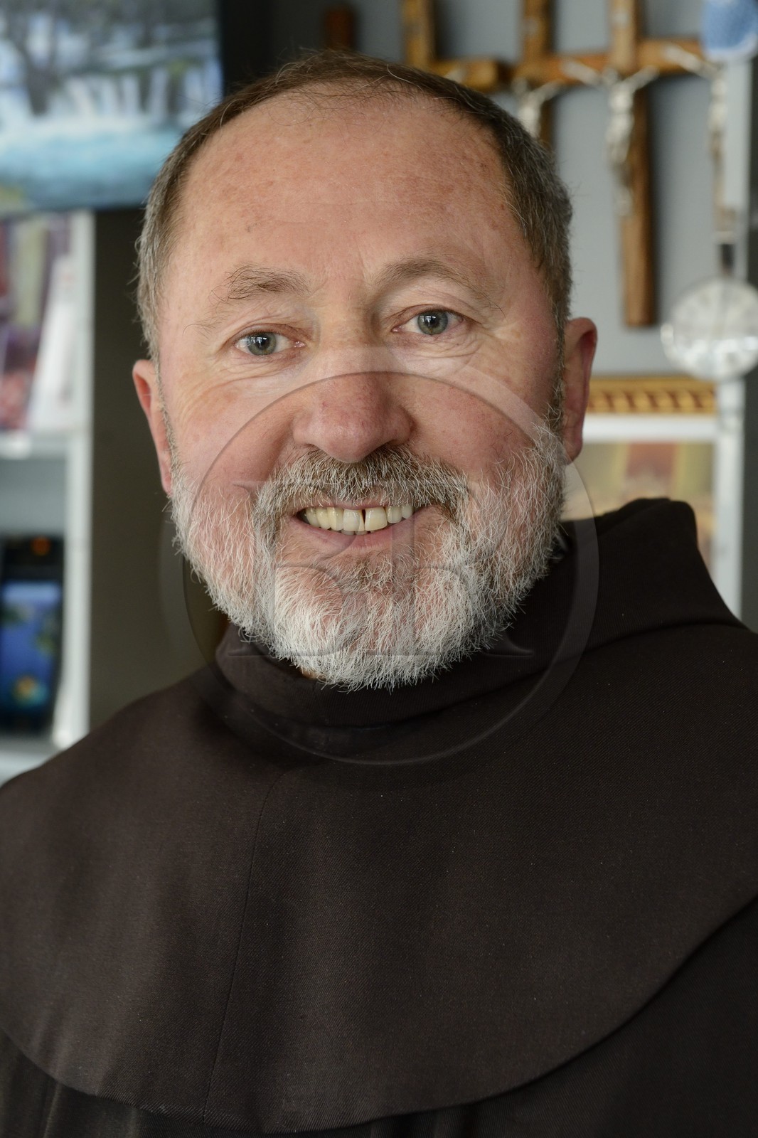 Croatie, Dalmatie, Parc national de Krka, monastère franciscain de l’îlot Visovac, Frère Stojan