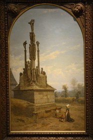 France, Finistère (29), Quimper, musée des Beaux Arts, Le Calvaire de Quillinen (1893) du peintre Yan'Dargent