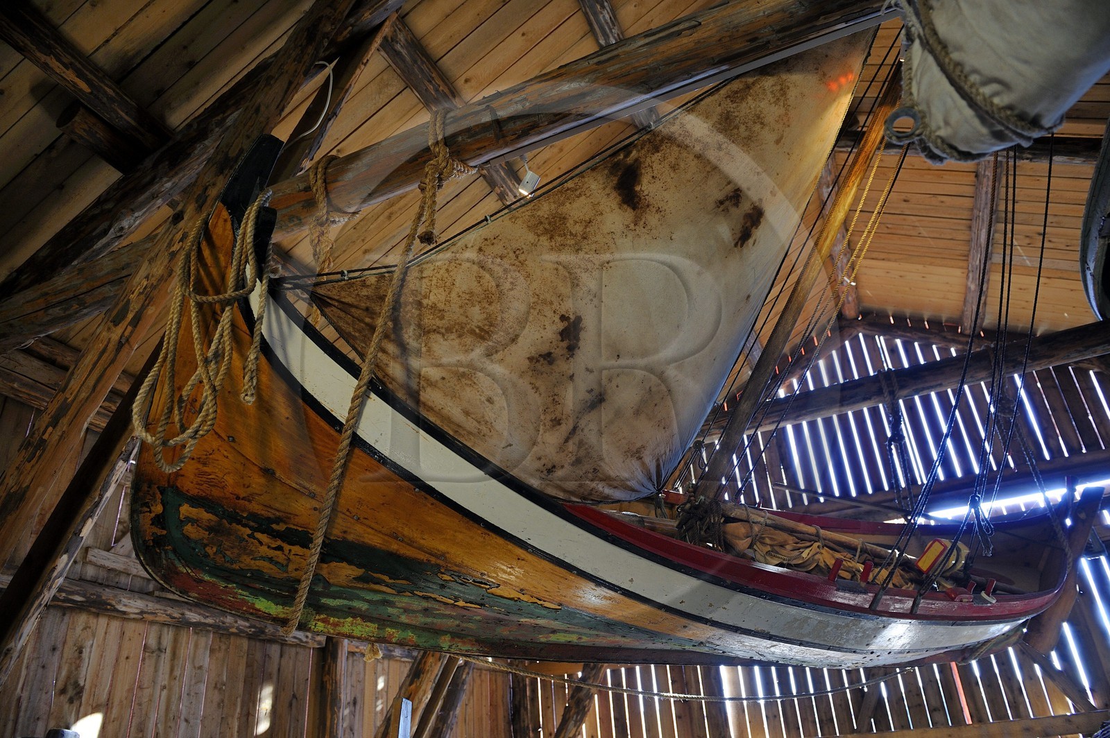 Norvège, Nordland, Iles Lofoten, Kabelvag - Storvagen, musée des Lofoten (Museum Nord-Lofotmuseet), le hangar à bateaux