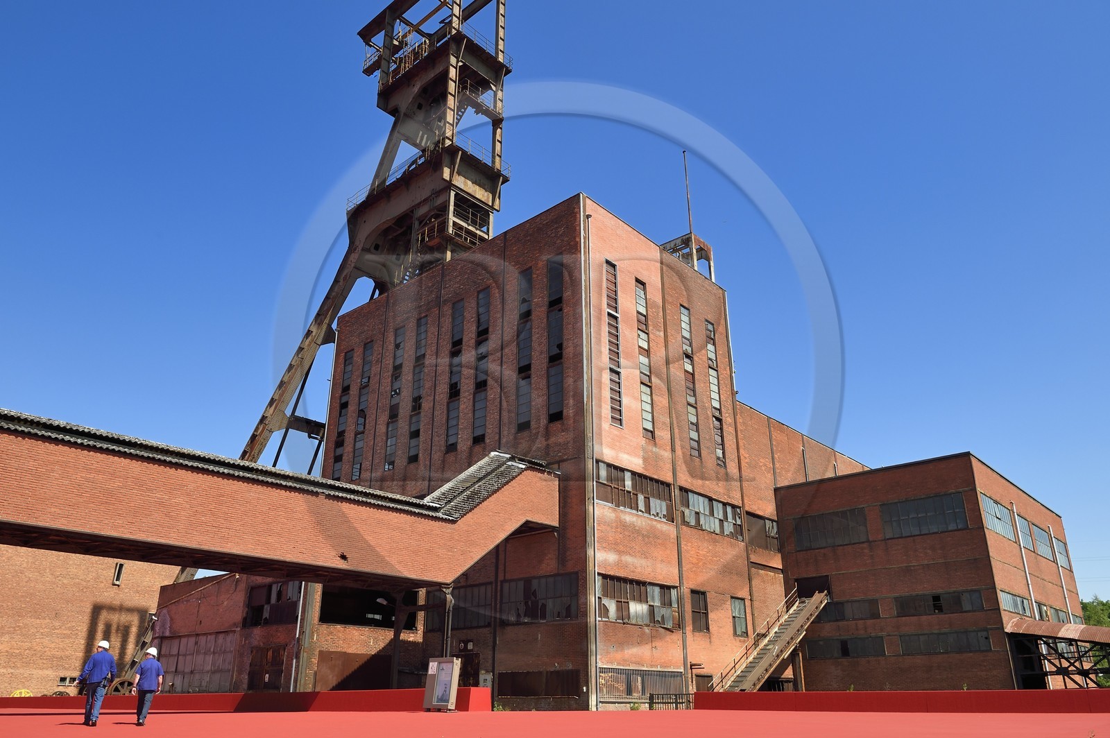 France, Moselle (57), Petite-Rosselle, le musée du carreau Wendel, chevalement du puits Wendel 2 sur le carreau