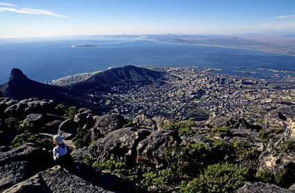 Afrique du Sud, péninsule du Cap, la ville du Cap depuis la Montagne de Table (Table Mountain)