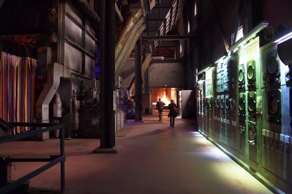 France, Haut-Rhin (68), Husseren-Wesserling, parc de Wesserling, la Grande Chaufferie, ancienne chaufferie de l'usine textile, centre d'art contemporain