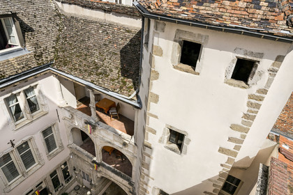 France, Côte-d'Or (21), les climats de Bourgogne classés Patrimoine Mondial de l'UNESCO, Beaune, Hotel Le Cep dans l’hôtel particulier Brunet de Monthelie du XVe et XVIe siècle