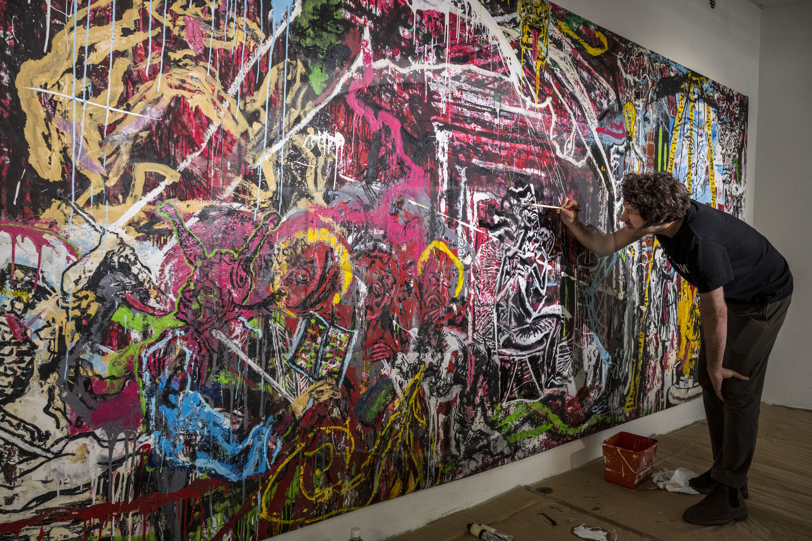 France, Alpes-Maritimes (06), Cannes, l'artiste Orsten Groom lors de son exposition au Suquet des Artistes en 2022