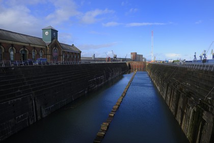 Royaume-Uni, Irlande du Nord, Belfast, Queen's Island, Thompson Dry Dock, cale de lancement du Titanic et de l'Olympic, et la Pump-House (station de pompage)