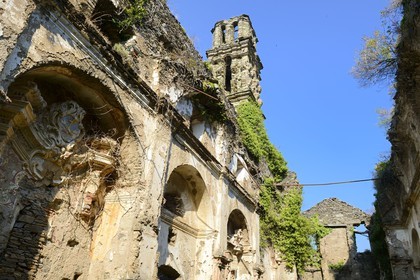 France, Haute-Corse (2B), Castagniccia, Piedicroce, ruines du couvent Saint-François d'Orezza