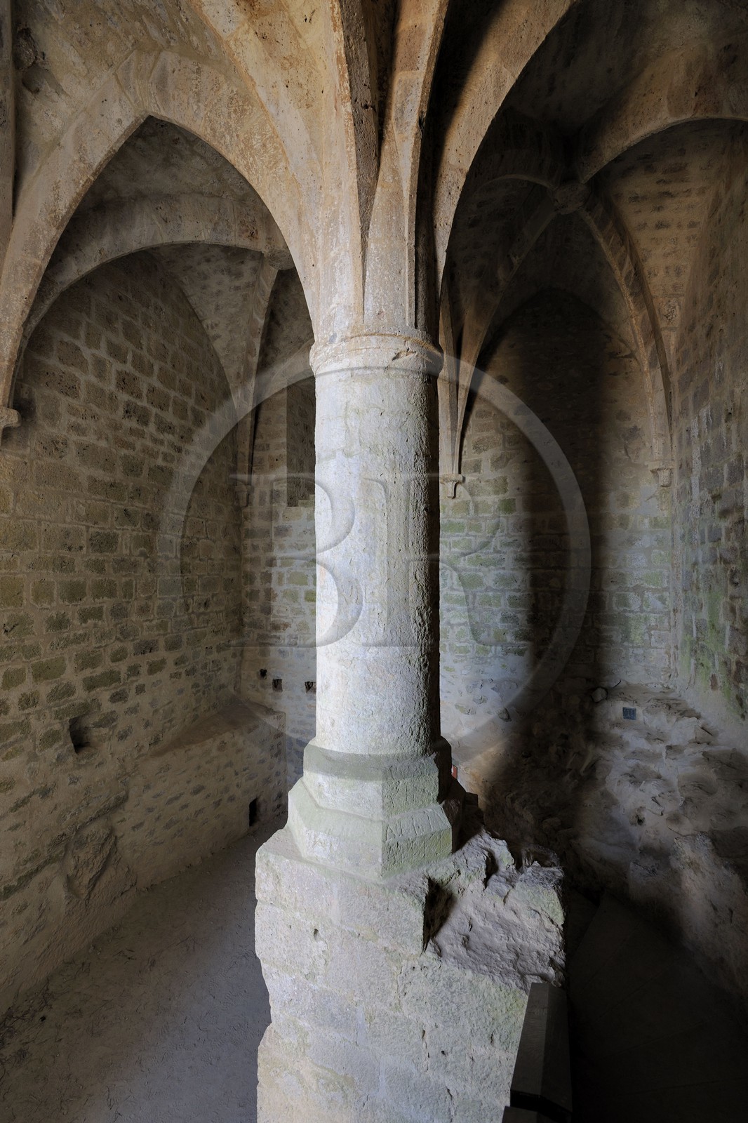 France, Aude (11), Pays Cathare, le château de Quéribus, la salle gothique