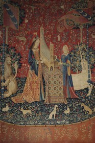 France, Paris (75), musée du Moyen-Age, ancien hôtel de Cluny, La Dame à la licorne est une série de six tapisseries datant de la fin du 15ème siècle