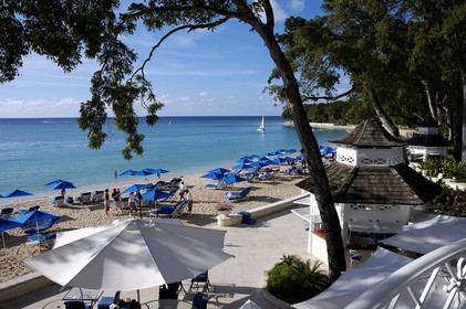 Caraïbes, île de la Barbade, plage de l' hôtel de luxe Sandy Lane
