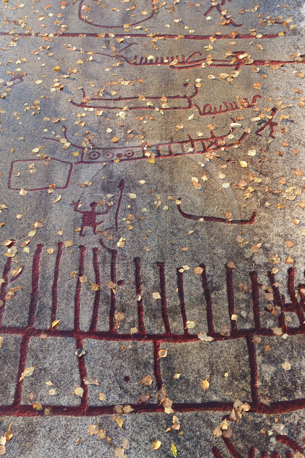 Suède, comté de Bohuslän, Tanum Vitlycke, site classé Patrimoine Mondial de l'UNESCO, gravures rupestres