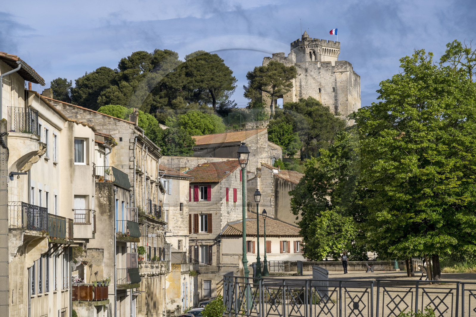 France (30), Gard, Beaucaire, le chateau de Beaucaire (vue aérienne)