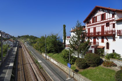 France, Pyrénées-Atlantiques (64), la côte du Pays-Basque, gare de Guéthary