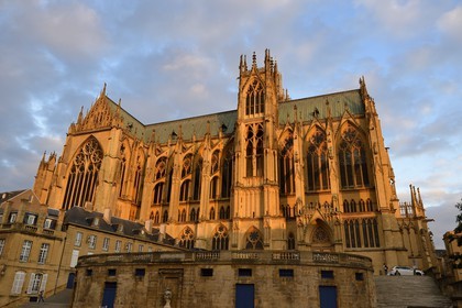 France, Moselle (57), Metz, la cathédrale Saint-Etienne en pierre de Jaumont