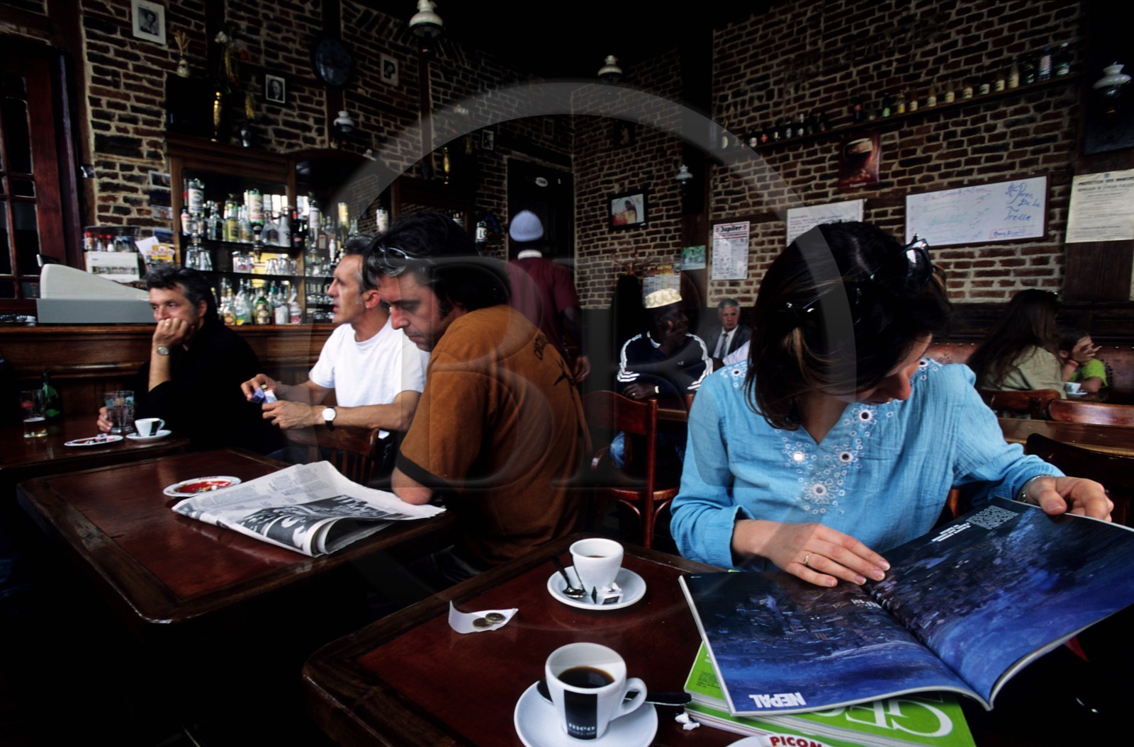 France, Nord (59), Lille, intérieur d'Estaminet